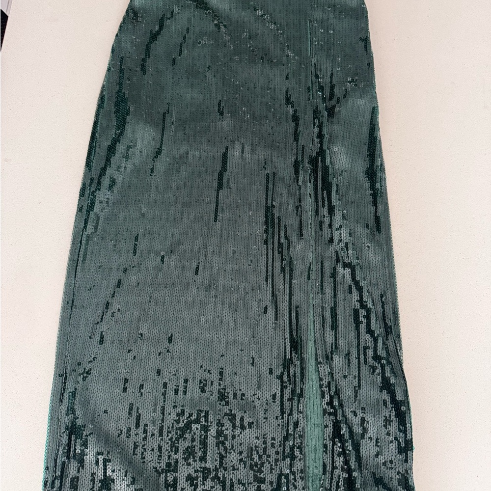 H&M Shiny Green Pencil Skirt